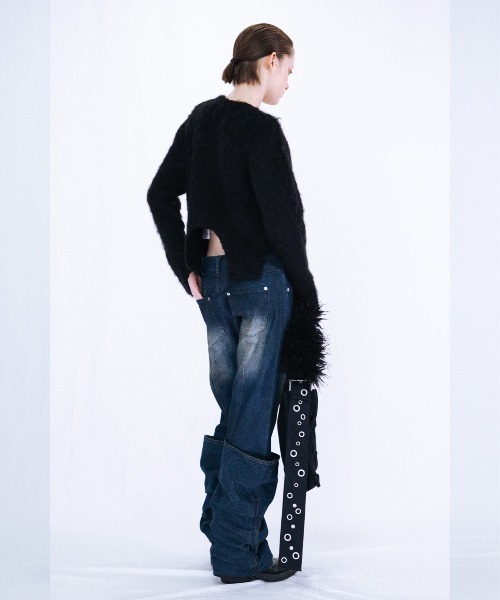 VIAVANDA(ヴィアヴァンダ)の「CUTTING MOHAIR KNIT CARDIGAN(カーディガン/ボレロ・レディース・ブラック/グレー/ブラウン・FREE)」の14枚目の写真