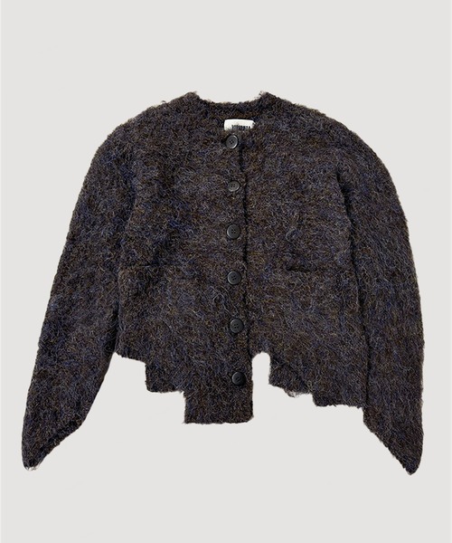 VIAVANDA(ヴィアヴァンダ)の「CUTTING MOHAIR KNIT CARDIGAN(カーディガン/ボレロ・レディース・ブラック/グレー/ブラウン・FREE)」の8枚目の写真