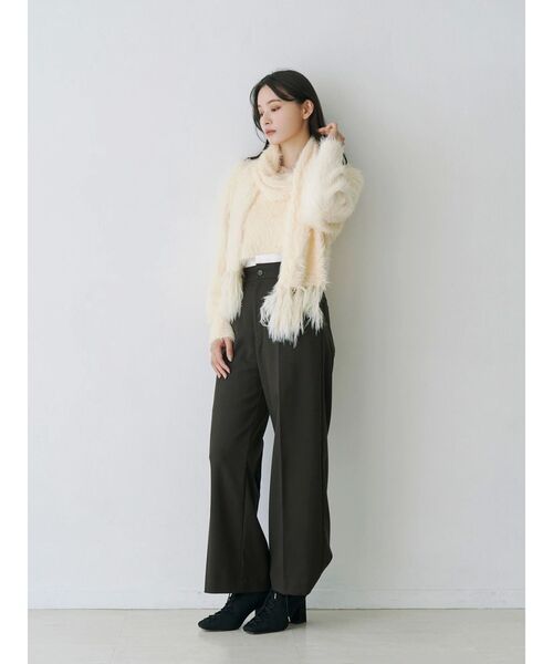 MERCURYDUO(マーキュリーデュオ)の「フェイクウール折返しベルトパンツ(その他パンツ・レディース・グレー/その他1/ブラウン・SMALL/MEDIUM)」の15枚目の写真
