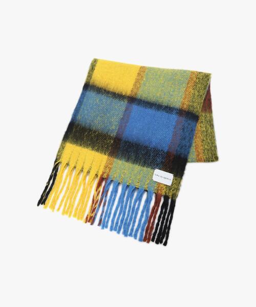 To b. by agnes b.（トゥービーバイアニエスベー）の「ブロックチェック マフラー（マフラー・レディース・イエロー・FREE）」の2枚目の写真