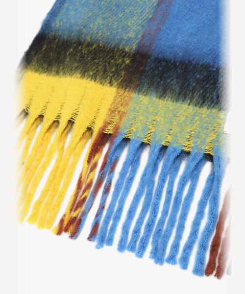 To b. by agnes b.（トゥービーバイアニエスベー）の「ブロックチェック マフラー（マフラー・レディース・イエロー・FREE）」の3枚目の写真