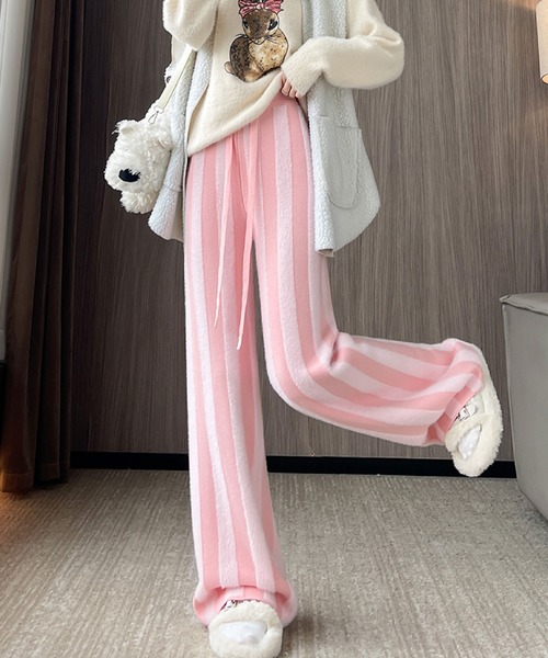 2ly2(トゥーリートゥー)の「ストライプニットパンツ(その他パンツ・レディース・ベージュ/ピンク/ホワイト/ブラック・FREE)」の19枚目の写真