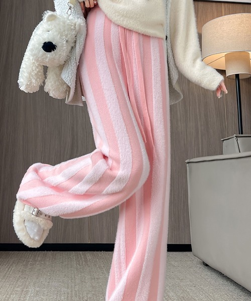 2ly2(トゥーリートゥー)の「ストライプニットパンツ(その他パンツ・レディース・ベージュ/ピンク/ホワイト/ブラック・FREE)」の20枚目の写真