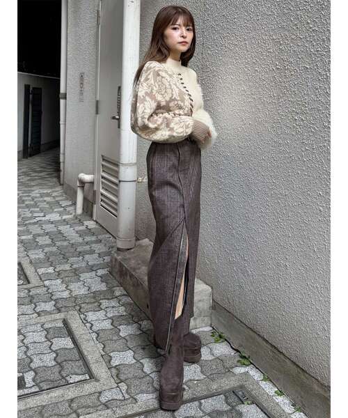 MURUA（ムルーア）の「ZIPスリットナロースカート（スカート・レディース・ブラック/その他1・1/2）」の6枚目の写真