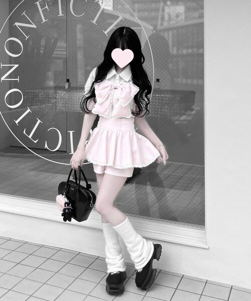 OLIVE des OLIVE（オリーブデオリーブ）の「【インフルエンサー企画】miko ふりふりスカパン（その他パンツ・レディース・ブラック/ドット/ピンク・FREE）」の13枚目の写真