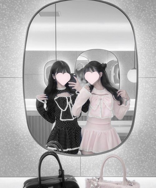 OLIVE des OLIVE（オリーブデオリーブ）の「【インフルエンサー企画】miko ふりふりスカパン（その他パンツ・レディース・ブラック/ドット/ピンク・FREE）」の8枚目の写真