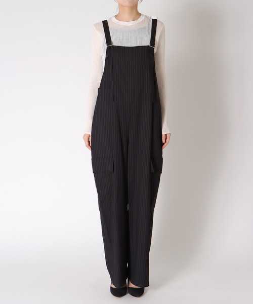 Jines（ジネス）の「ピンストライプサロペット（サロペット/オーバーオール・レディース・ブラック・38）」の7枚目の写真