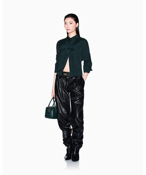 ARMANI EXCHANGE（アルマーニエクスチェンジ）の「【A|X アルマーニ エクスチェンジ】ヴィスコースジャカード ブラウス（シャツ/ブラウス・レディース・ダークグリーン・LARGE/MEDIUM/SMALL/X-LARGE/X-SMALL）」の3枚目の写真