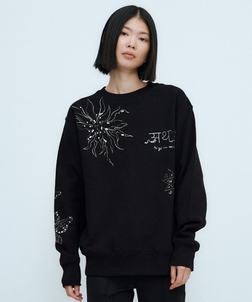 THINGS THAT MATTER(シングス ザット マター)の「PRE-SENT SPARKLE PULL-OVER / プレゼントスパークルプルオーバー(スウェット・レディース・アイボリー/ブラック/グレー・FREE)」の1枚目の写真