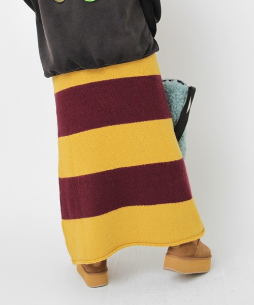 RNA（アールエヌエー）の「G1100 ボールドボーダーロングスカート（スカート・レディース・オレンジ/イエロー・MEDIUM）」の4枚目の写真