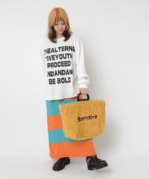 RNA（アールエヌエー）の「G1100 ボールドボーダーロングスカート（スカート・レディース・オレンジ/イエロー・MEDIUM）」の12枚目の写真