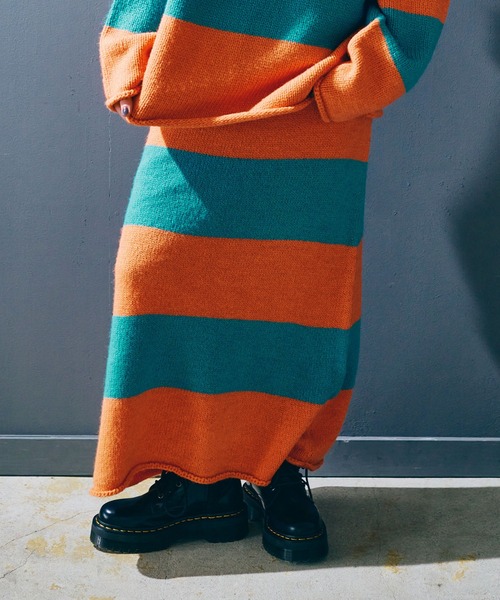 RNA（アールエヌエー）の「G1100 ボールドボーダーロングスカート（スカート・レディース・オレンジ/イエロー・MEDIUM）」の18枚目の写真