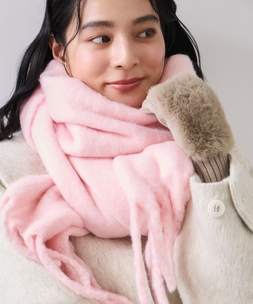 VIS（ビス）の「フィンガーレスファーアームウォーマー（手袋・レディース・キナリ/ベージュ・FREE）」の3枚目の写真