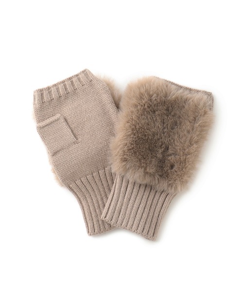 VIS（ビス）の「フィンガーレスファーアームウォーマー（手袋・レディース・キナリ/ベージュ・FREE）」の10枚目の写真