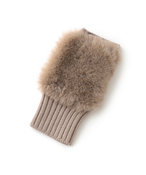 VIS（ビス）の「フィンガーレスファーアームウォーマー（手袋・レディース・キナリ/ベージュ・FREE）」の12枚目の写真