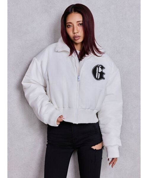 GYDA（ジェイダ）の「STUPID IN RICH REVERSIBLE エコファーブルゾン（ブルゾン・レディース・オフホワイト/ブラック/スカイブルー・FREE）」の22枚目の写真