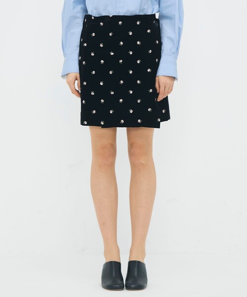 CABaN ベロア PETIT ROSEプリントミニスカート ベロア PETIT ROSEプリントミニスカート（スカート）｜CABaN（キャバン