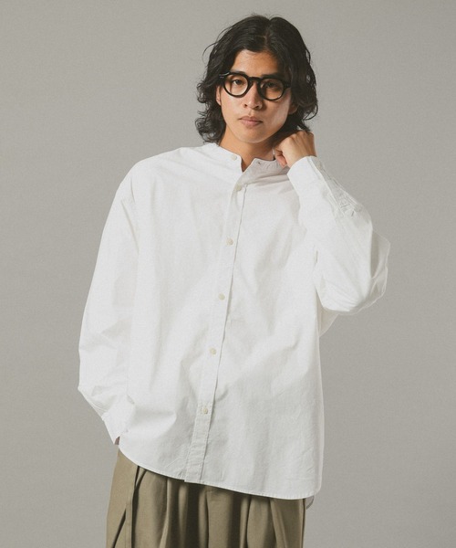 RAGEBLUE(レイジブルー)の「タイプライターバンドカラーシャツ(シャツ/ブラウス・メンズ・ブラック/ホワイト・LARGE/MEDIUM)」の2枚目の写真