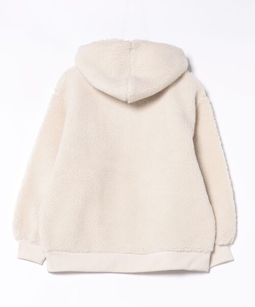 セール】《カレッジロゴ×ボア》レディース ジップパーカー ビッグ