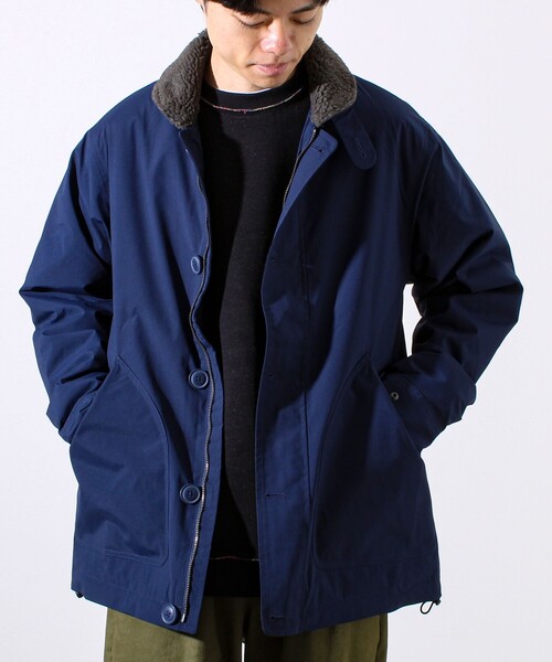 【首元まで暖かい大人のアウター】衿ボアN-1デッキジャケット