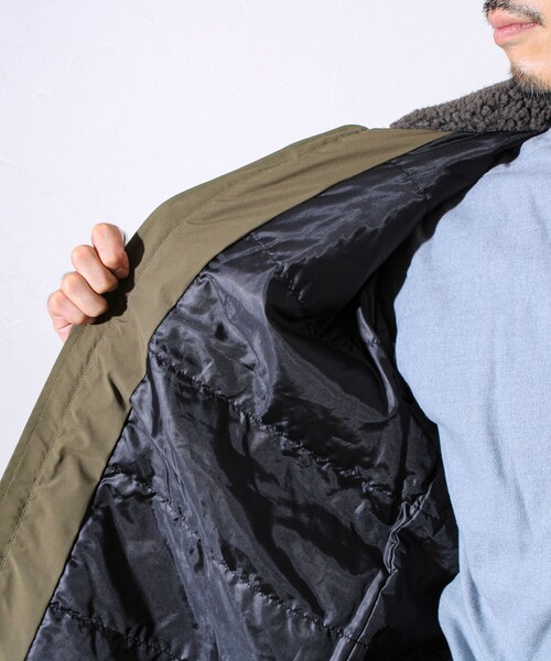 【首元まで暖かい大人のアウター】衿ボアN-1デッキジャケット