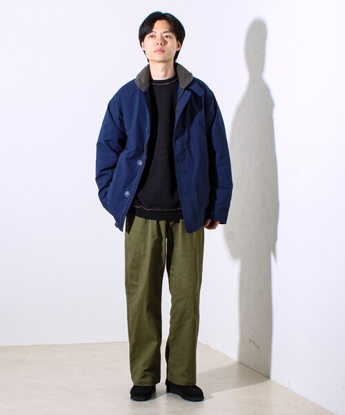 【首元まで暖かい大人のアウター】衿ボアN-1デッキジャケット