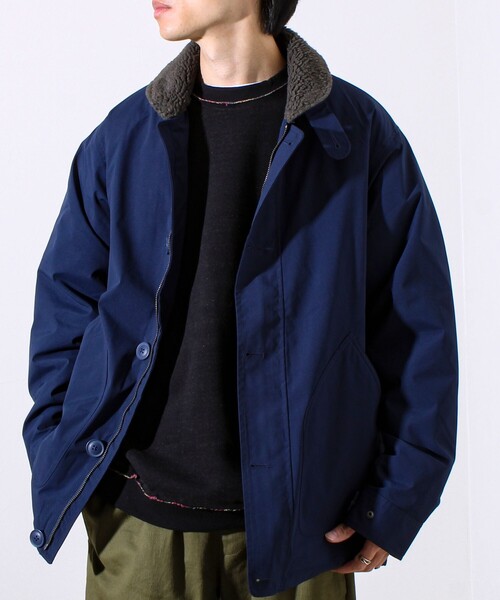 【首元まで暖かい大人のアウター】衿ボアN-1デッキジャケット