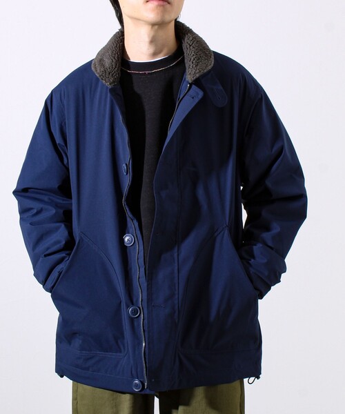 【首元まで暖かい大人のアウター】衿ボアN-1デッキジャケット