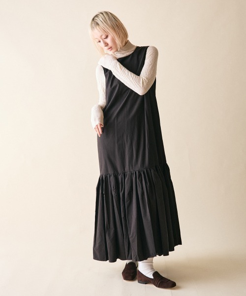 rehacer(レアセル)の「rehacer : Tiered Flare Dress / ティアード フレア ドレス(ワンピース・レディース・ブラック/ホワイト・FREE)」の14枚目の写真