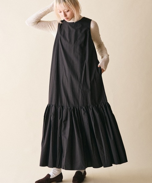 rehacer(レアセル)の「rehacer : Tiered Flare Dress / ティアード フレア ドレス(ワンピース・レディース・ブラック/ホワイト・FREE)」の15枚目の写真