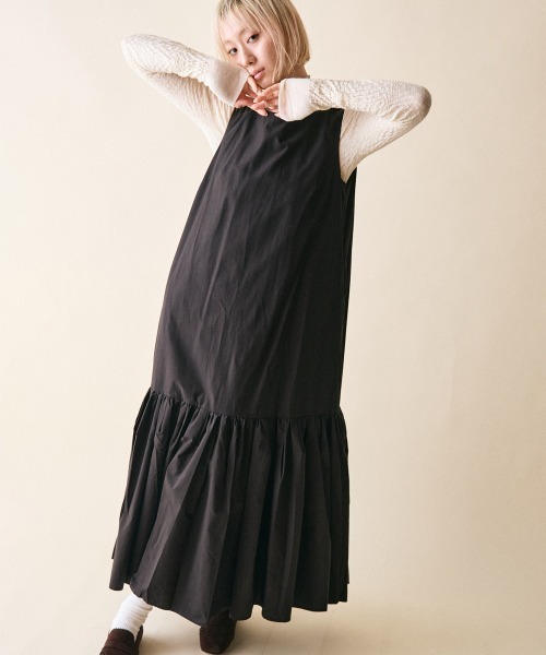 rehacer(レアセル)の「rehacer : Tiered Flare Dress / ティアード フレア ドレス(ワンピース・レディース・ブラック/ホワイト・FREE)」の3枚目の写真