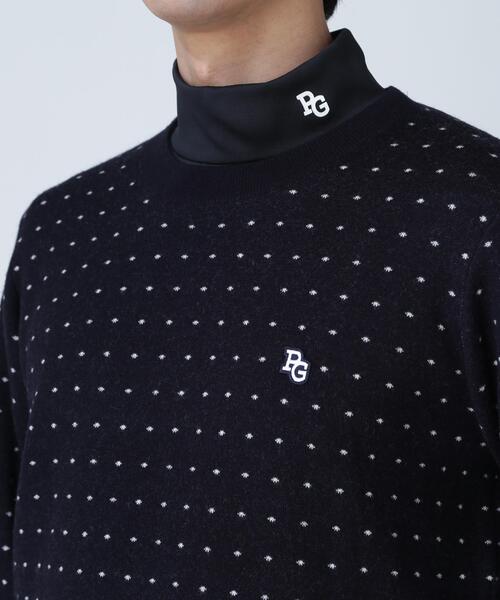 PEARLY GATES（パーリーゲイツ）の「【PEARLY GATES】14Gダブルジャガードカシミヤ混クルーネックニットプルオーバー ＜ミニドット柄＞（ニット/セーター・メンズ・ダークインディゴブルー・MEDIUM/LARGE/X-LARGE）」の5枚目の写真