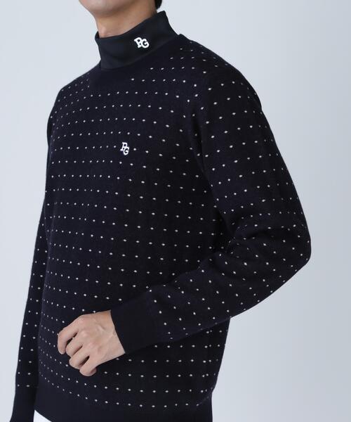 PEARLY GATES（パーリーゲイツ）の「【PEARLY GATES】14Gダブルジャガードカシミヤ混クルーネックニットプルオーバー ＜ミニドット柄＞（ニット/セーター・メンズ・ダークインディゴブルー・MEDIUM/LARGE/X-LARGE）」の6枚目の写真