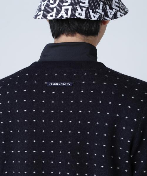 PEARLY GATES（パーリーゲイツ）の「【PEARLY GATES】14Gダブルジャガードカシミヤ混クルーネックニットプルオーバー ＜ミニドット柄＞（ニット/セーター・メンズ・ダークインディゴブルー・MEDIUM/LARGE/X-LARGE）」の8枚目の写真