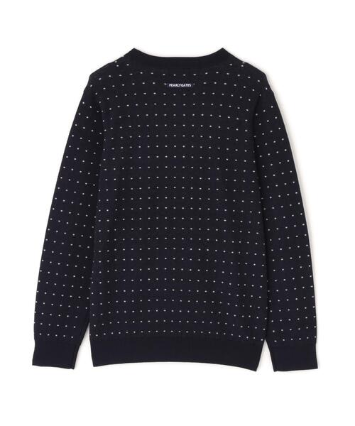 PEARLY GATES（パーリーゲイツ）の「【PEARLY GATES】14Gダブルジャガードカシミヤ混クルーネックニットプルオーバー ＜ミニドット柄＞（ニット/セーター・メンズ・ダークインディゴブルー・MEDIUM/LARGE/X-LARGE）」の10枚目の写真