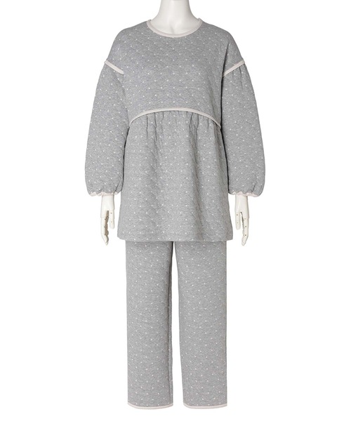 キッドブルー -25キルトドットJQ -長袖パジャマ -KNCK559 -kidblue