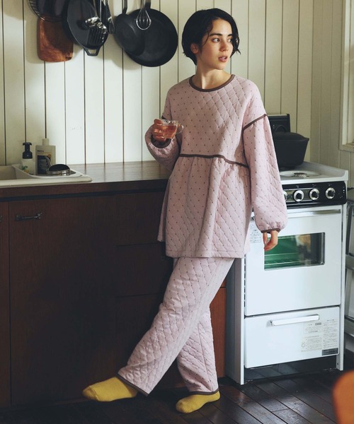 キッドブルー -25キルトドットJQ -長袖パジャマ -KNCK559 -kidblue