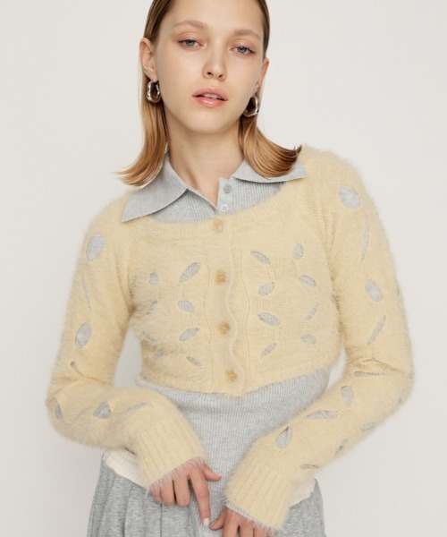 SLY(スライ)の「KNIT BODY SUITS ニット ボディスーツ 秋服 冬服(ニット/セーター・レディース・グレー/ライトイエロー・FREE)」の2枚目の写真