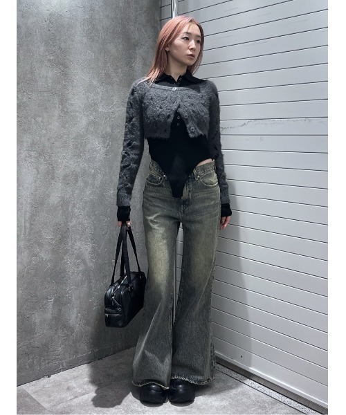 SLY(スライ)の「KNIT BODY SUITS ニット ボディスーツ 秋服 冬服(ニット/セーター・レディース・グレー/ライトイエロー・FREE)」の4枚目の写真