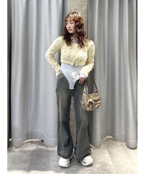 SLY(スライ)の「KNIT BODY SUITS ニット ボディスーツ 秋服 冬服(ニット/セーター・レディース・グレー/ライトイエロー・FREE)」の6枚目の写真