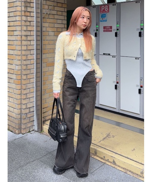 SLY(スライ)の「KNIT BODY SUITS ニット ボディスーツ 秋服 冬服(ニット/セーター・レディース・グレー/ライトイエロー・FREE)」の7枚目の写真