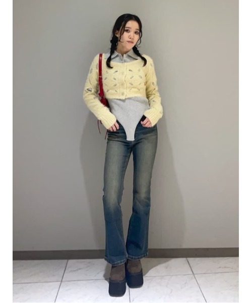 SLY(スライ)の「KNIT BODY SUITS ニット ボディスーツ 秋服 冬服(ニット/セーター・レディース・グレー/ライトイエロー・FREE)」の8枚目の写真