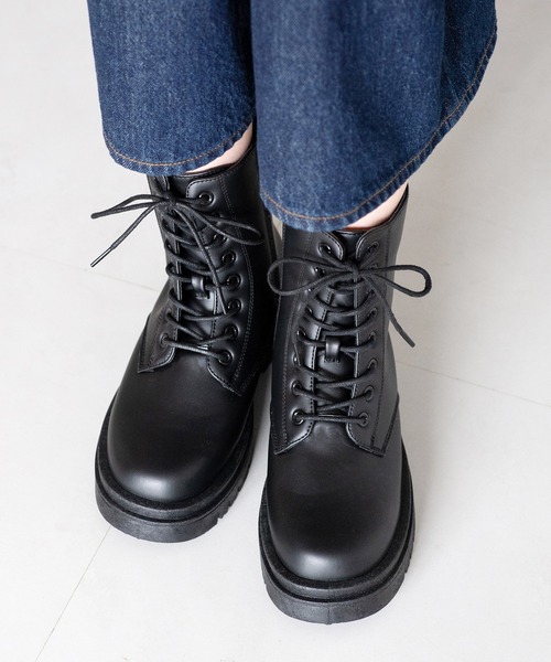 JELLY BEANS（ジェリービーンズ）の「トラックソールレースアップショートブーツ(210-57388)JELLY BEANS(ジェリービーンズ)（ブーツ・レディース・ダークブラウン/キャメル/ブラック・S/M/L）」の2枚目の写真