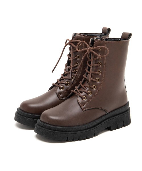 JELLY BEANS（ジェリービーンズ）の「トラックソールレースアップショートブーツ(210-57388)JELLY BEANS(ジェリービーンズ)（ブーツ・レディース・ダークブラウン/キャメル/ブラック・S/M/L）」の5枚目の写真