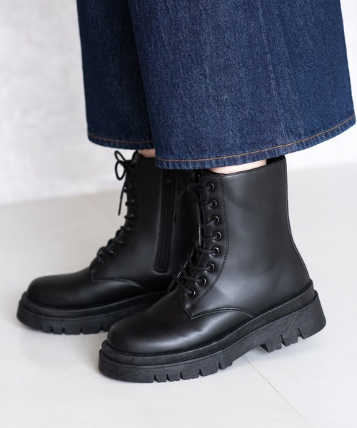 JELLY BEANS（ジェリービーンズ）の「トラックソールレースアップショートブーツ(210-57388)JELLY BEANS(ジェリービーンズ)（ブーツ・レディース・ダークブラウン/キャメル/ブラック・S/M/L）」の13枚目の写真