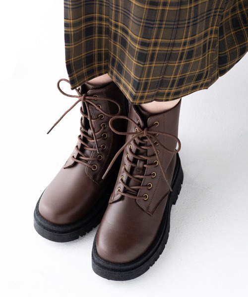JELLY BEANS（ジェリービーンズ）の「トラックソールレースアップショートブーツ(210-57388)JELLY BEANS(ジェリービーンズ)（ブーツ・レディース・ダークブラウン/キャメル/ブラック・S/M/L）」の16枚目の写真
