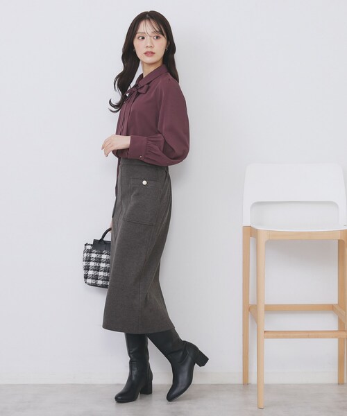 ストレッチナロータイトスカート【洗濯機OK/抗ピル】（スカート