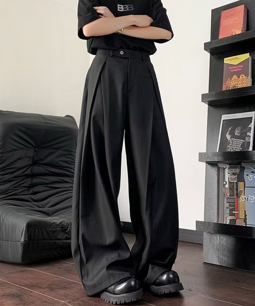 Ressaca（レサーカ）の「ルーズシルエットタックスラックスパンツ（スラックス・メンズ・チャコール/ブラック・L/M/XL）」の6枚目の写真