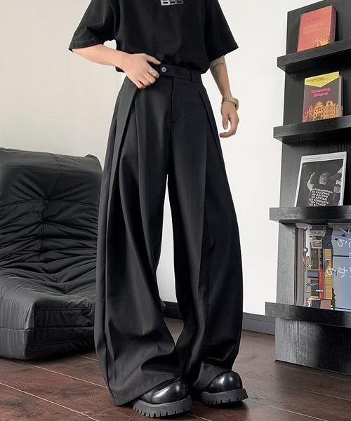 Ressaca（レサーカ）の「ルーズシルエットタックスラックスパンツ（スラックス・メンズ・チャコール/ブラック・L/M/XL）」の7枚目の写真