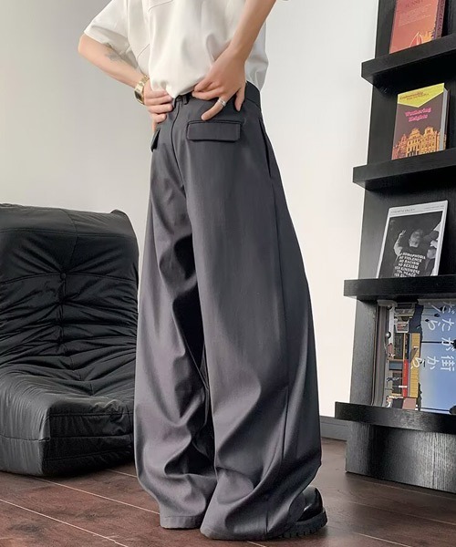 Ressaca（レサーカ）の「ルーズシルエットタックスラックスパンツ（スラックス・メンズ・チャコール/ブラック・L/M/XL）」の11枚目の写真